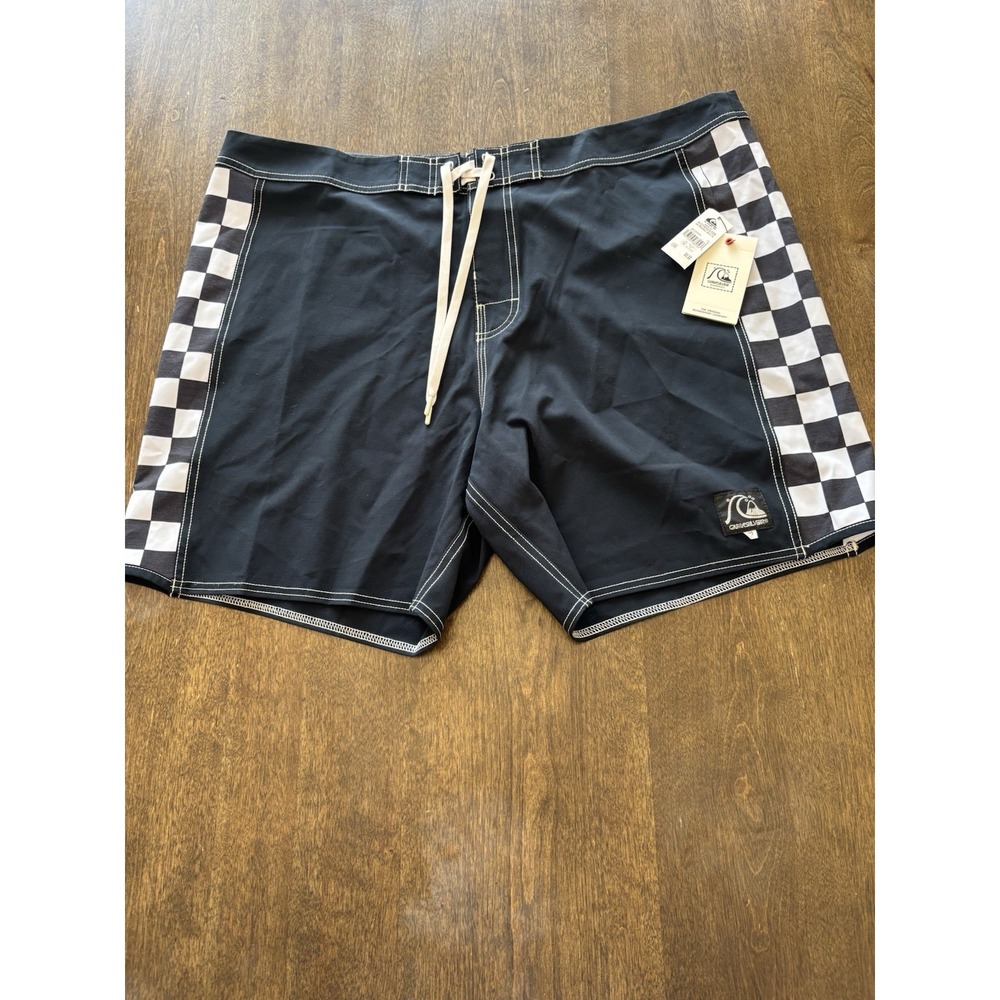 Men's Quiksilver Original Arch 18" Checkerboard Board Shorts Swim Black 40
